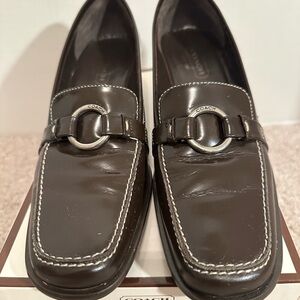 Vintage Coach Women's Chestnut Brown Leather Loafers, 7.5M, pre loved